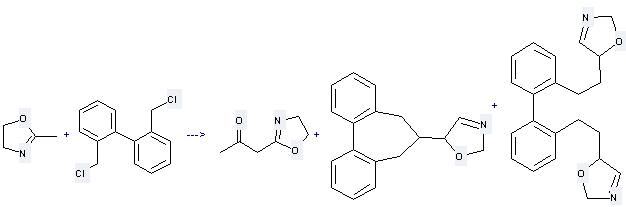 2-Propanone,1-(4,5-dihydro-2-oxazolyl)- can be prepared by 2-methyl-4,5-dihydro-oxazole and 2,2'-bis-chloromethyl-biphenyl at the temperature of -78 °C
